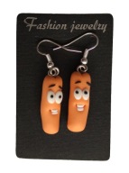 KOLCZYKI Z MODELINY SAUSAGE PARTY PARÓWKA Z FILMU