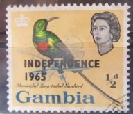 Gambia kolonia brytyjska stary znaczek z nadrukiem (2/20