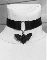 Rock choker Naszyjnik Ćma moth zmierzchnica alternative Obroża Moth