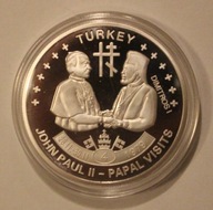 PAPIEŻ JAN PAWEŁ II 4 PIELGRZYMKA - TURCJA, UGANDA 2005, SREBRZONA