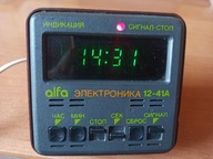 Stary radziecki zegarek z budzikiem Alfa Elektronika 12-41A - sprawny