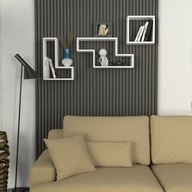 Zestaw 3 półek białych różne kształty wyprzedaż