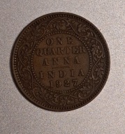 Indie Brytyjskie 1/4 anny 1927r.