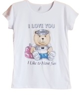 T-shirt damski miś L