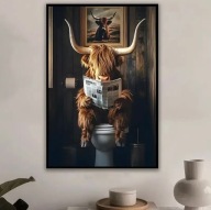 PlakatPlakat na płótnie zabawny bawół obrazek bez ramy WC łazienka 30x40 A3