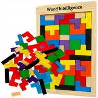 ZABAWKA EDUKACYJNA DLA DZIECKA PUZZLE UKŁADANKA TETRIS DREWNIANE KLOCKI