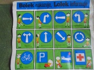 PLANSZE NAUKA PRZEPISY RUCHU DROGOWEGO BOLEK LOLEK MYSZKA KACZOR DONALD