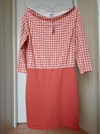 sukienka mini vero moda L 40 pepitka pomarańćzowa