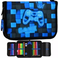 PIÓRNIK SZKOLNY DWUKLAPKOWY Z WYPOSAŻENIEM DLA CHŁOPCA W PADY PIXELE