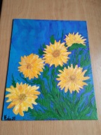 Wiosenne Kwiaty - Obraz ręcznie malowany