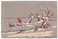 O. Wybranowska na wiejskiej drodze kobieta pies lata 50 y042