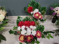 JESIENNY KOMPLET Wiązanka + BUKIET Stroik Sztuczne KWIATY na Cmentarz