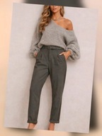 Eleganckie szare spodnie cygaretki 40