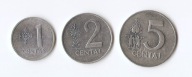 Litwa 1 Centas , 2 Centai 5 Centai 1991 zestaw 3 sztuki