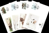 Finlandia - 4 Koperty FDC / 1215-1218 ( WWF - Fauna - lis polarny ) 1993 r.