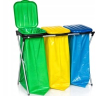 KOSZ DO SEGREGACJI ŚMIECI STANOWISKA KOSZ NA ŚMIECI STOJAK STELAŻ ŚMIETNIK