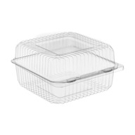 100 SZT POJEMNIKI PLASTIKOWE NA CIASTA 130x130x79 mm OPAKOWANIA CUKIERNICZE