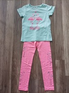 Komplet FLEMINGI neon brokat PRIMARK 134