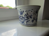 PORCELANOWA DONICZKA OSŁONA. KAHLA. WZÓR CEBULOWY. KOBALT. DUŻA.