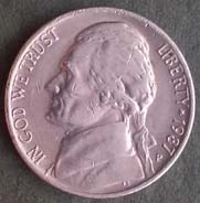 5 centów - 1987 "P" USA - Thomas Jefferson