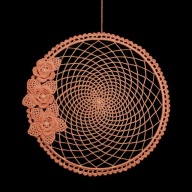 Zawieszka ozdoba na okno szydełkowa 27cm różowa (Z202)