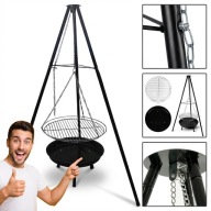 PALENISKO OGRODOWE GRILL TRÓJNÓG MALTEC 2W1 NOWY 155CM REGULOWANY 50CM