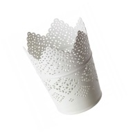 OSŁONKA LATARNIA KORONKOWY ŚWIECZNIK LAMPION 11CM AŻUROWY BIAŁY