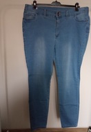 spodnie dżins bonprix 50 strecz proste niebieskie błękitne z wysokim stan