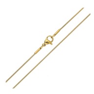86322 Łańcuszek stal chirurgiczna 316L pozłacany 18k żmijka 50 CM 1 MM