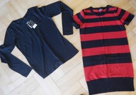 Czarna koszulka długi sweterek 170 176 Takko