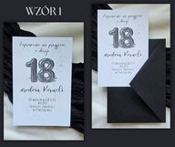 Zaproszenia urodzinowe z kopertą W CENIE na 18 20 30 40 50 60 70 80 90 100