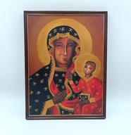 Piękny obraz w ramie - olej na płótnie - Matka Boska Częstochowska