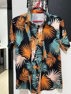 D Koszula hawajska Shein kolorowe liście palm rozmiar M