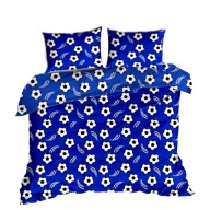 pościel z bawełny 200x220 + 2x60x70 guzik B 28 piłki niebieskie