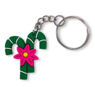 Świąteczny BRELOK Laski Cukrowe z Kwiatkiem Zawieszka KLUCZY PREZENT
