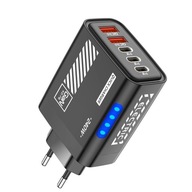 ŁADOWARKA SIECIOWA DO TELEFONU LAPTOPA SZYBKA 240W - 5 PORTÓW GaN USB-C 3.0