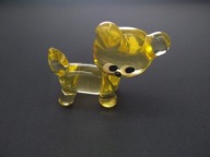Piękny szklany pies, ręczna robota, szkło uranowe 5cm (A38)