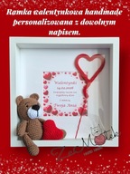 Ramka 3d elegancki prezent walentynkowy personalizow handmade szydełkowe