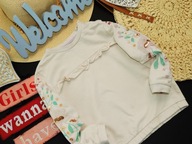 So Cute - kremowa bluza lampas kwiaty cekin r 98