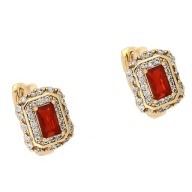 86167 Kolczyki stal chirurgiczna 316L pozłacane 18k markiza z cyrkoniami