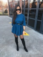 SUKIENKA oversize BAWEŁNA kieszenie ONE SIZE