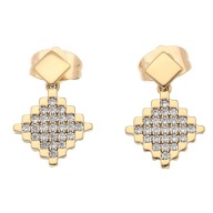 55622 Kolczyki 18K pozłacane 18/12 MM eleganckie romby z cyrkoniami