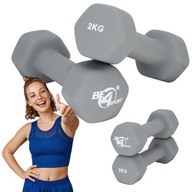 CIĘŻARKI HANTELKI NEOPRENOWE HANTLE ŻELIWNE DO ĆWICZEŃ 2x2KG BE4SPORT