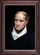 Obraz Józef Maria Hoene-Wroński portret w drewnianej ramie ze szkłem