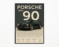 PLAKAT PORSCHE 911 964 TURBO IDEALNY NA PREZENT OBRAZ NA ŚCIANE A3