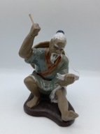 Wędkarz - Shiwan figurka z ceramiki kolekcjonerska Vintage rybak - mistrz