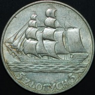 5 złotych 1936 - Żaglowiec - doskonały egzemplarz