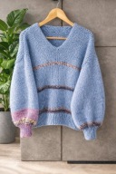 Sweter Hand made Alpaca, Jedwab Oversize Uniwersalny