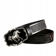 Pas pasek kowbojski western czarny KOŃ retro vintage cosplay kostium 130 cm