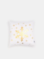 MEGA KOMPLET PODUSZKI ŚWIĄTECZNE BIAŁE ZŁOTA ŚNIEŻYNKA PIĘKNY KOMPLET 3 SZT